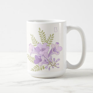 Personalized Jacaranda Blooms Initial Mug