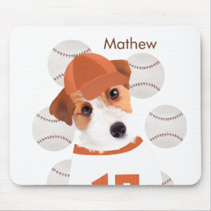 Personalized Jack Russell Dog Baseball Jersey  Mouse Mat