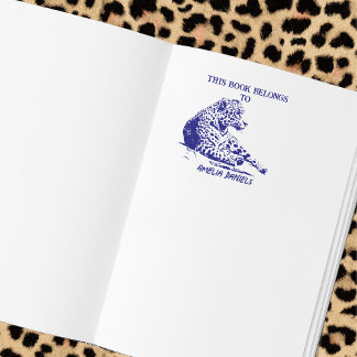 Personalized Jaguar Bookplate Self-inking Stamp