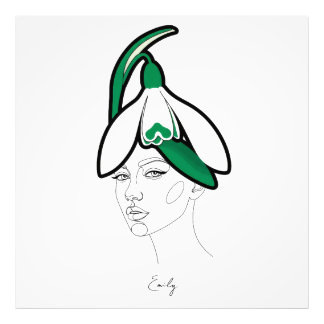 Personalized January Birth Flower Portrait Photo Print