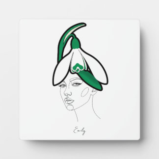 Personalized January Birth Flower Portrait Plaque