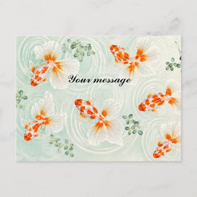 Personalized Japanese Goldfish Postcard | Custom M (Front)
