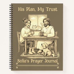 Personalized Jesus Sepia Luxury Journal