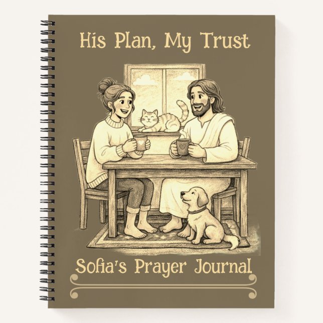 Personalized Jesus Sepia Luxury Journal (Front)