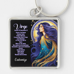 Personalized Jewel Galaxy Zodiac Virgo Key Ring