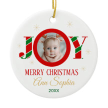 Personalized Joy Christmas Photo