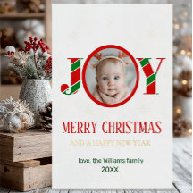Personalized Joy Christmas Photo