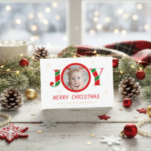 Personalized Joy Christmas Photo