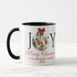 PERSONALIZED JOY MERRY CHRISTMAS PHOTO Coffee Mug