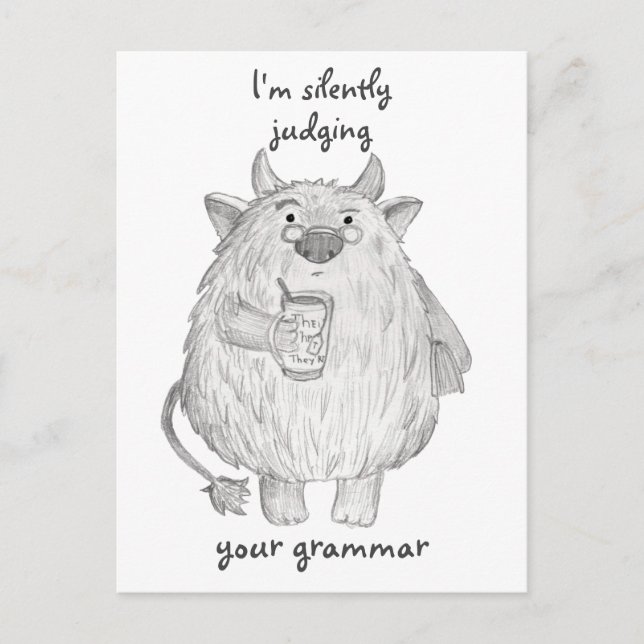 Personalized/ Judging Your Grammar/ Monster Postcard (Front)