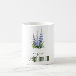 Personalized July Birth Flower Mug   Delphinium 