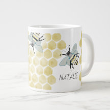 PERSONALIZED Jumbo Zen Doodle Bee Mug