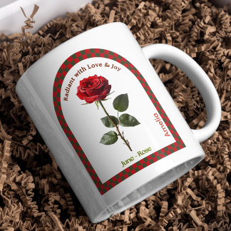 Personalized June Birth Month Flower Coffee Mug