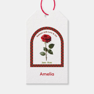 Personalized June Birth Month Flower Gift Tags