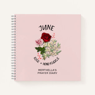 Personalized JUNE BIRTH MONTH FLOWER Prayer Diary Notebook