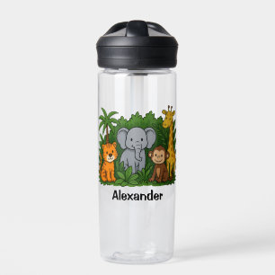 Personalized Jungle Animal Water Bottle for Kids