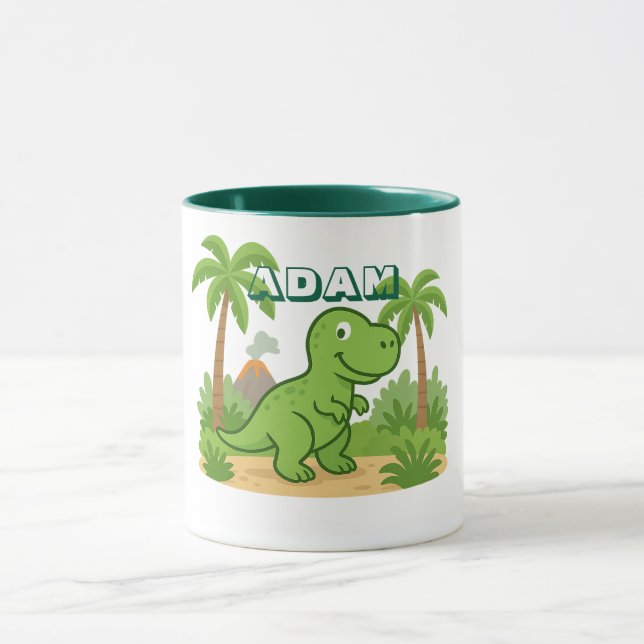 Personalized Jungle Dinosaur Mug for Kids (Center)