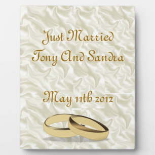 Personalized Just Married Wedding Table Plaque