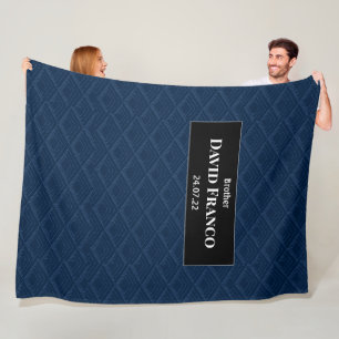Personalized JW Baptism Gifts for brothers - navy Fleece Blanket