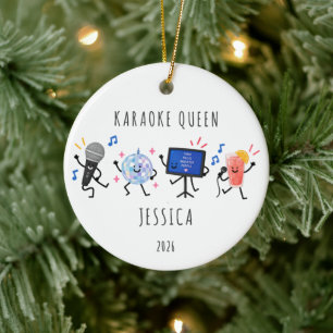 Personalized Karaoke Queen Christmas Ornament