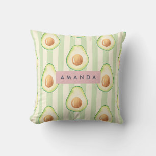 Personalized Kawaii Avocado Pattern Cushion