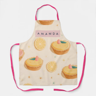 Personalized Kawaii Lemon Tart Pattern Apron