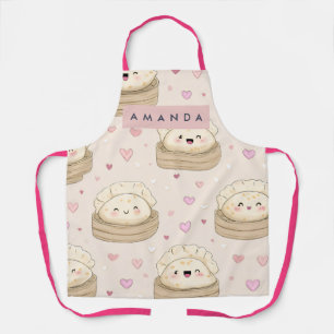 Personalized Kawaii Pastel Dumpling Pattern Apron