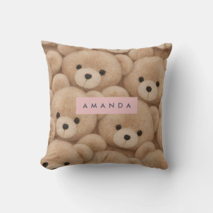 Personalized Kawaii Plush Teddy Bear Cushion