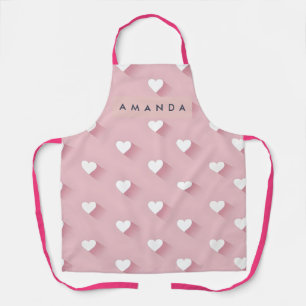 Personalized Kawaii Soft Pink Heart  Apron