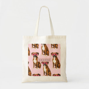 Personalized Kawaii Trendy Boxer Dog  Tote Bag