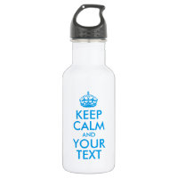 Personalized KEEP CALM and YOUR TEXT - blue words
