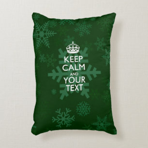Personalized KEEP CALM AND Your Text for Snow Decorative Cushion