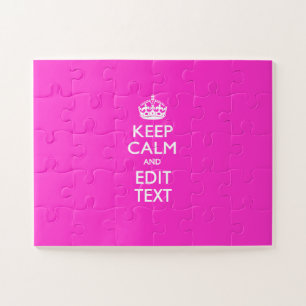 Personalized Keep Calm Princess Pink Decor Jigsaw Puzzle