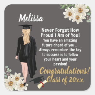 Personalized Keepsake Graduation Square Sticker
