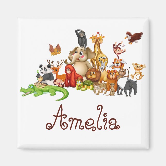 Personalized Kid's animals  Magnet (Front)