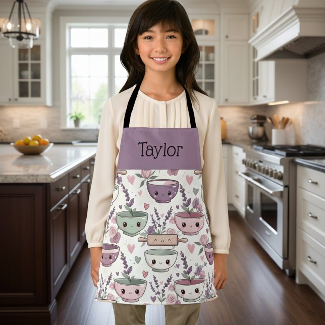Personalized Kids Apron Adorable Smiling Mom Me (Creator Uploaded)
