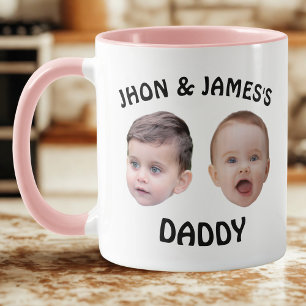 Personalized Kids Baby Face Mug 2 Photos Dad Mug