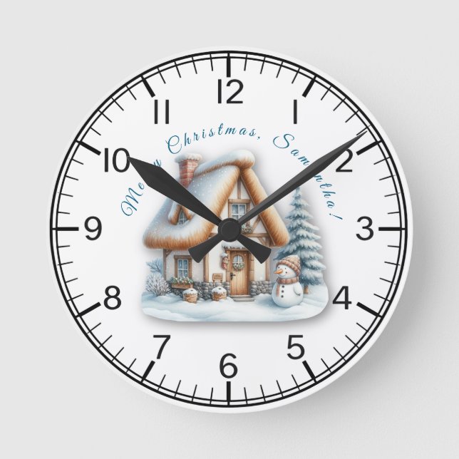 Personalized Kids Christmas Wall Clock (Front)