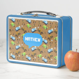 Personalized Kids Construction Vehicles Metal Lunch Box