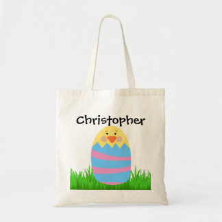 Personalized Kid's Easter Egg Hunt Baby Chick Tote Bag