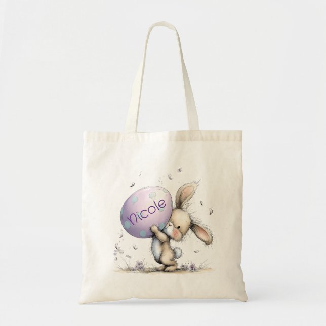 Personalized Kids Easter Tote Bag (Front)