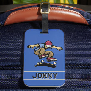 Personalized Kids Kick Flip  Luggage Tag