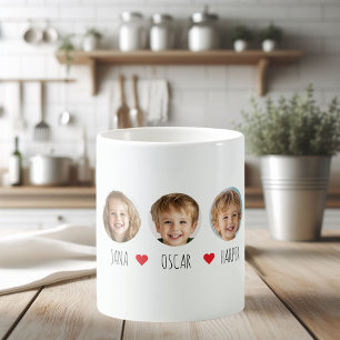 Personalized Kids Photo Mug with Names and Hearts