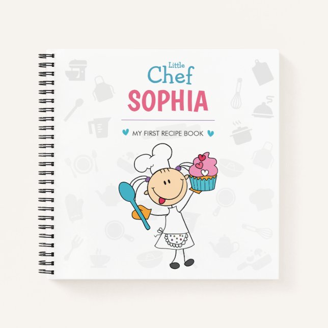 Personalized Kids Recipe Notebook – Little Chef (Front)