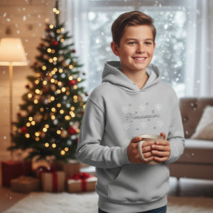 Personalized Kids' Snowflake Hoodie - Elegant 
