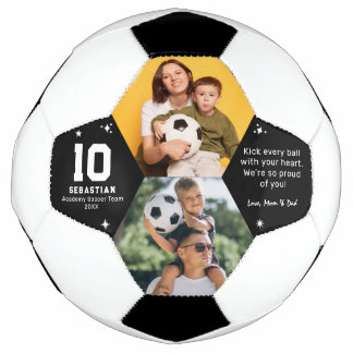 Personalized Kids Soccer Photo and Custom Message Football