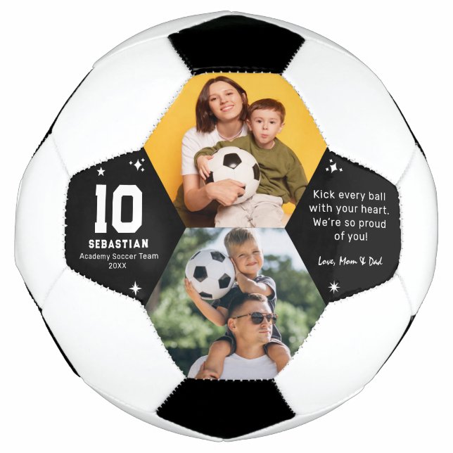 Personalized Kids Soccer Photo and Custom Message Football (Front)