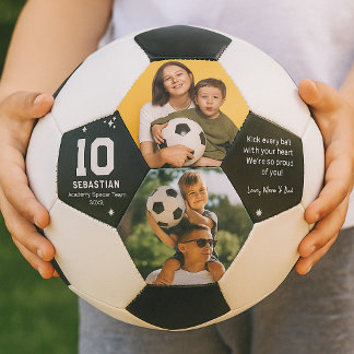 Personalized Kids Soccer Photo and Custom Message Football