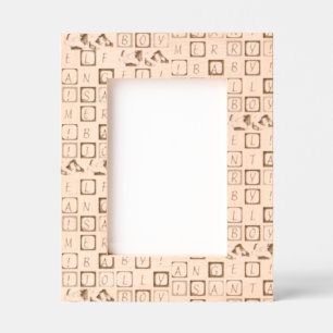 Personalized Kids Squares and 2 Photos Pattern Etched Frames