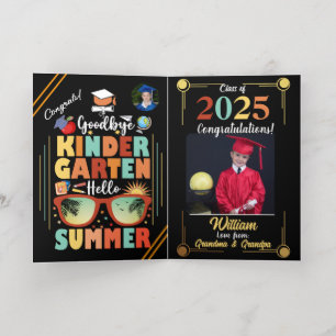 Personalized Kindergarten Graduation Hello Summer Foil Greeting Card